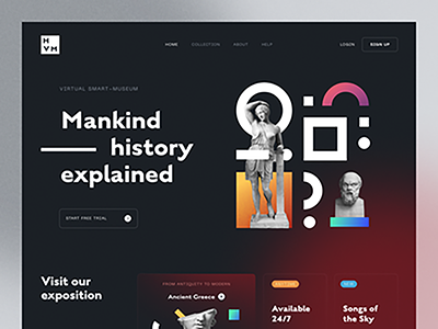example of the statue web design trend, Halo UI/UX, by Halo Lab