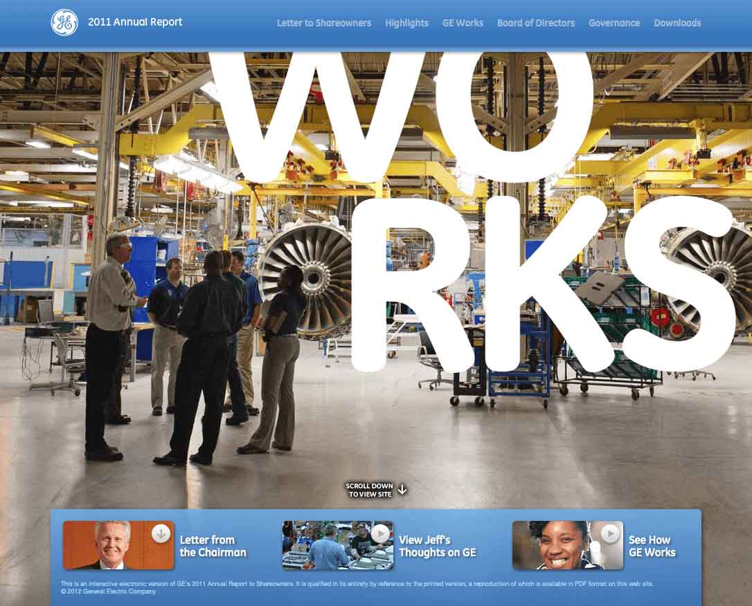 GE's 2011 interactive annual report website
