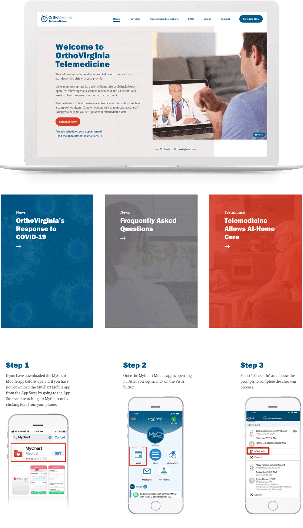 OrthoVirginia Telemedicine Website Award Winner