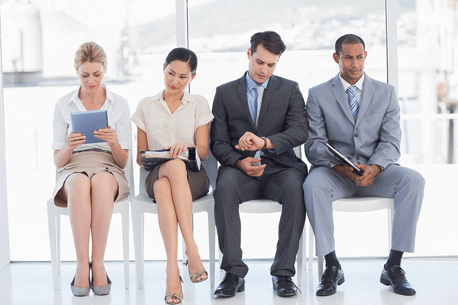 Job applicants waiting for interview