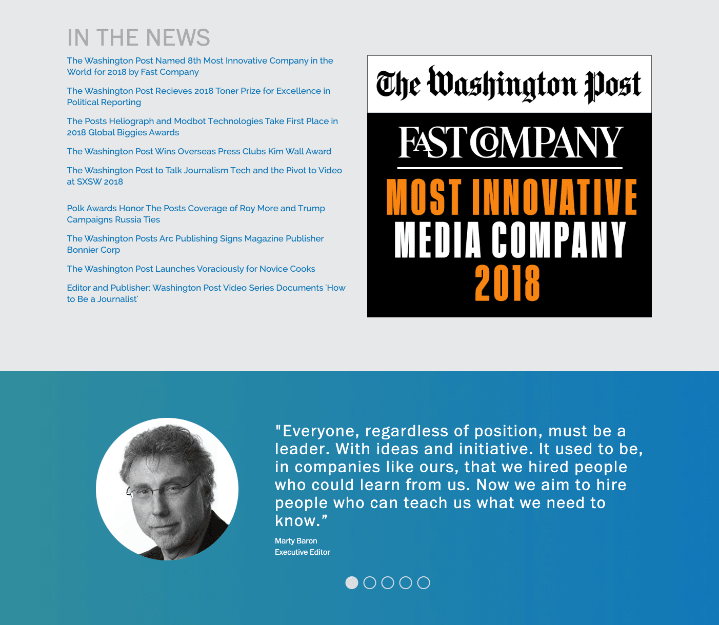 Washington Post’s careers website
