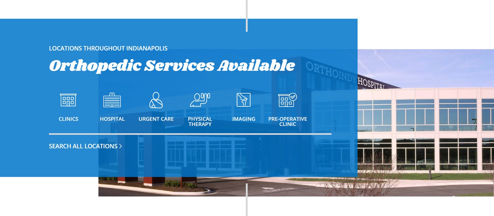 Example of a custom content component designed for OrthoIndy