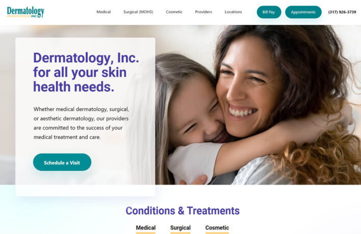 Dermatology Inc Desktop home page