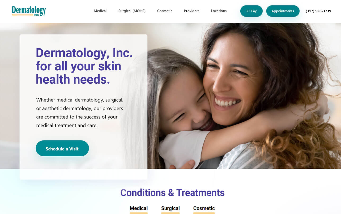 Dermatology Inc Desktop home page