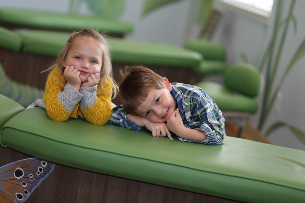 Kids in a pediatric dental office