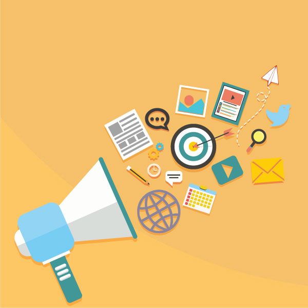 Mega phone marketing illustration