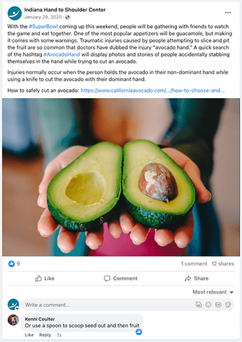 Example of how IHTSC used event ambush healthcare guerrilla marketing tactics on social media
