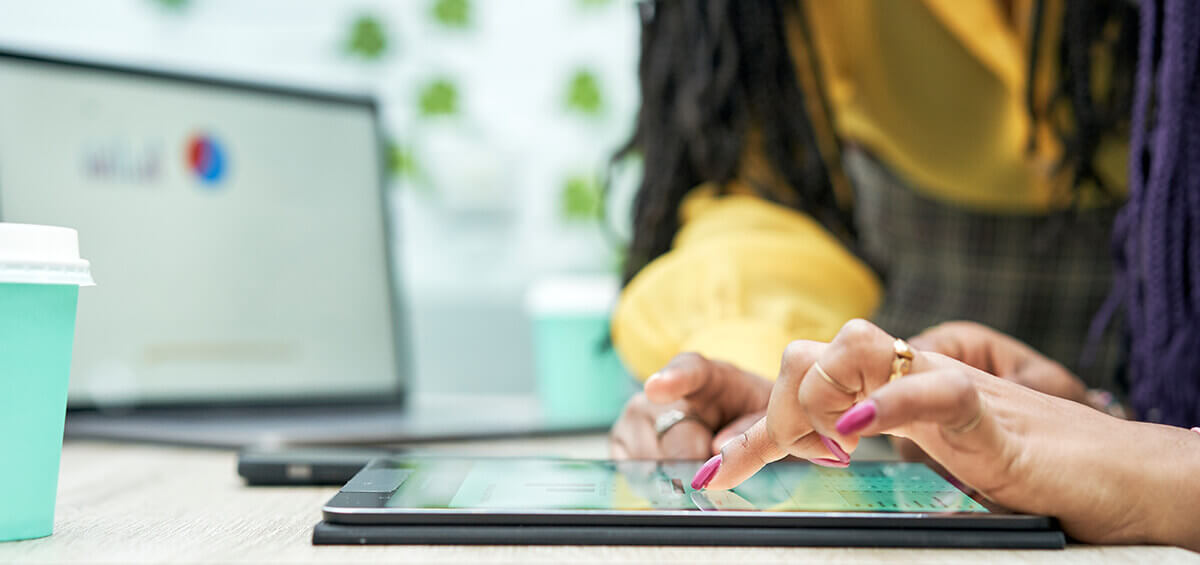healthcare marketing specialists collaborating to remove buzzwords from an asset