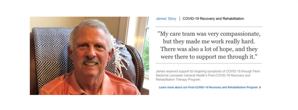 Example of a testimonial on Lancaster General Health