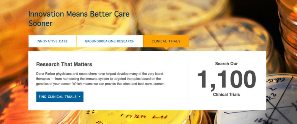 Dana Farber website statistics