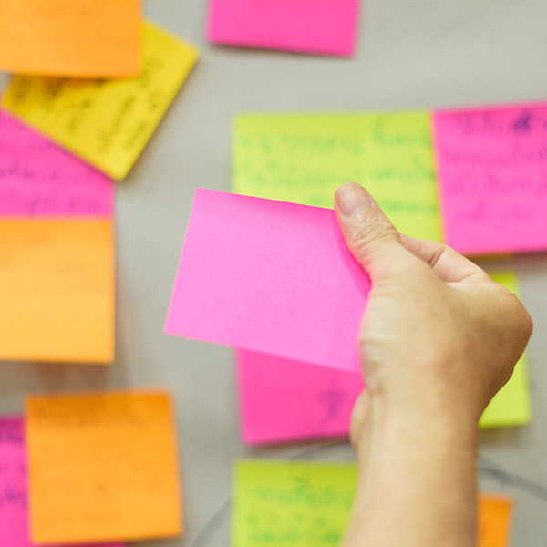brainstorming sticky notes