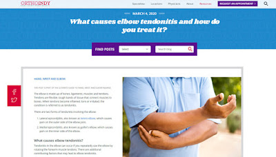 OrthoIndy blog page design
