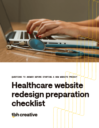 Cover of "Healthcare website redesign preparation checklist" guide