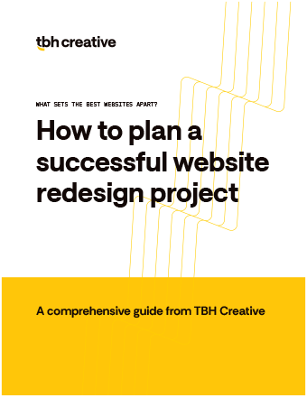 Cover of the "How to plan a successful website redesign project" guide