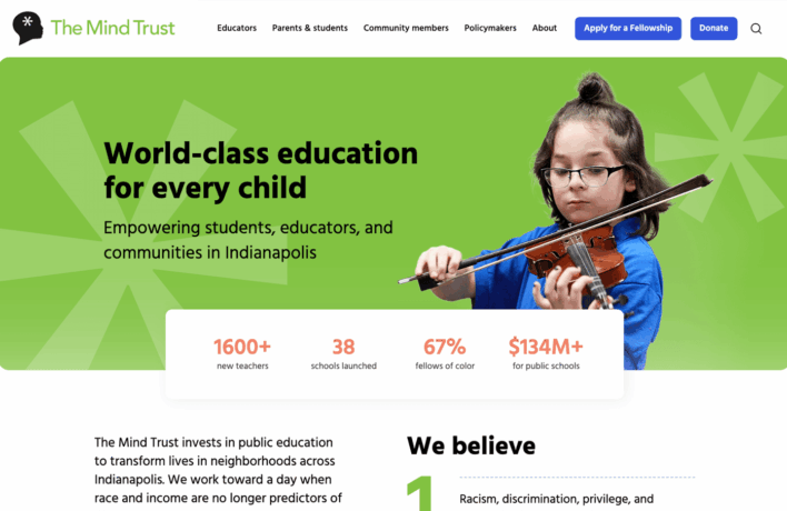 The Mind Trust homepage website design