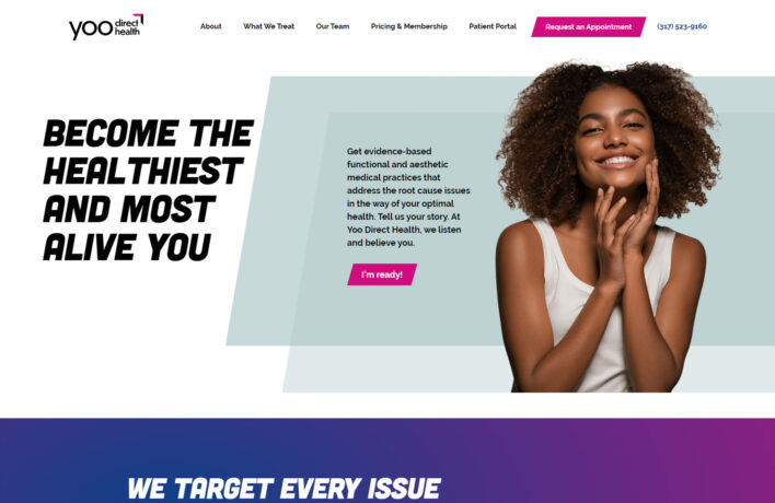 Yoo Direct Health home page web design